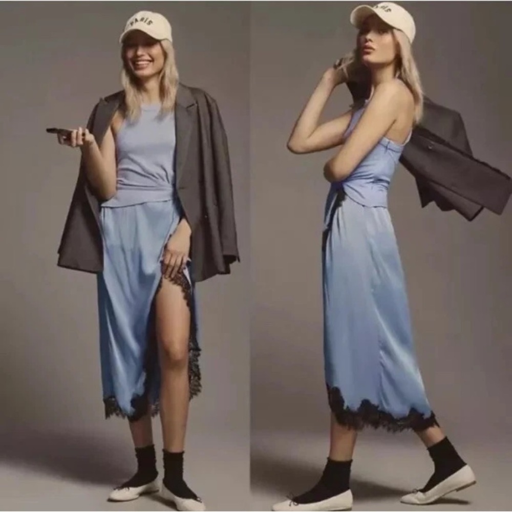 Anthropologie The Keeley Twofer MIDI Dress Medium New NWT Lavender RARE